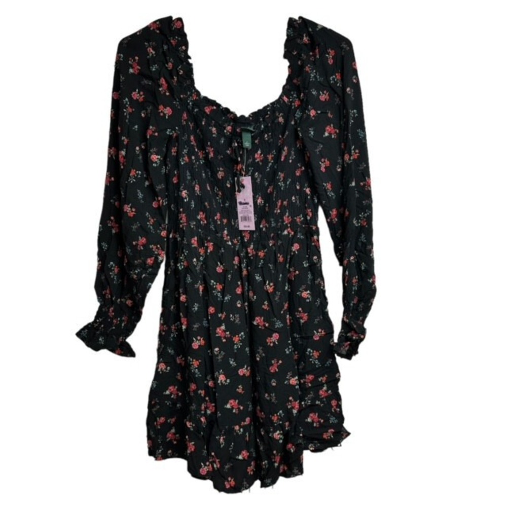 NWT! Wild Fable Dress‎ Small Smocked Floral Long Sleeve